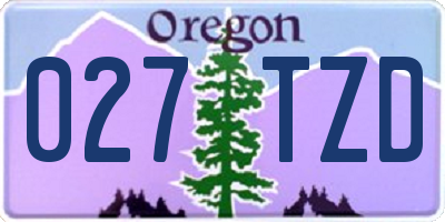 OR license plate 027TZD