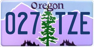 OR license plate 027TZE