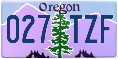 OR license plate 027TZF
