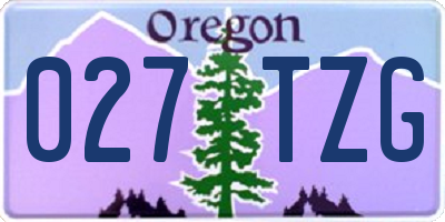 OR license plate 027TZG