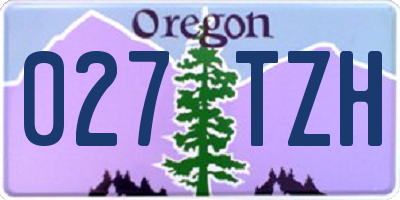 OR license plate 027TZH