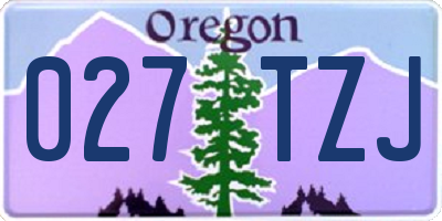OR license plate 027TZJ