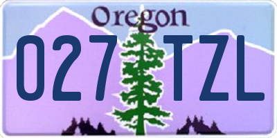 OR license plate 027TZL