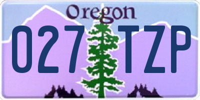 OR license plate 027TZP
