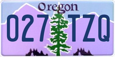 OR license plate 027TZQ