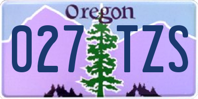 OR license plate 027TZS