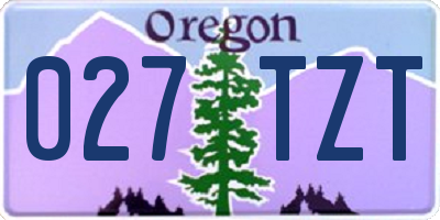 OR license plate 027TZT