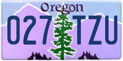 OR license plate 027TZU