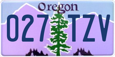 OR license plate 027TZV