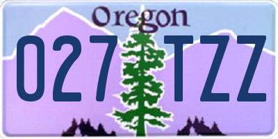 OR license plate 027TZZ