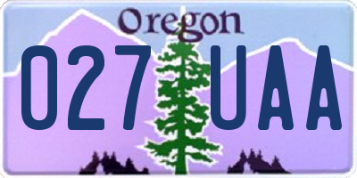 OR license plate 027UAA