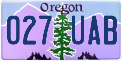 OR license plate 027UAB