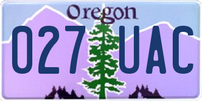 OR license plate 027UAC