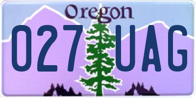 OR license plate 027UAG