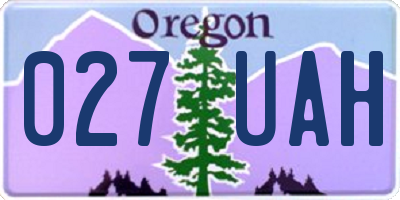 OR license plate 027UAH