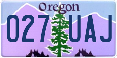 OR license plate 027UAJ