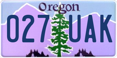 OR license plate 027UAK