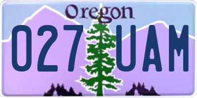 OR license plate 027UAM