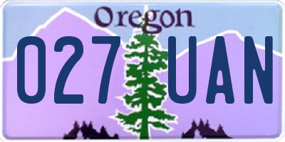 OR license plate 027UAN