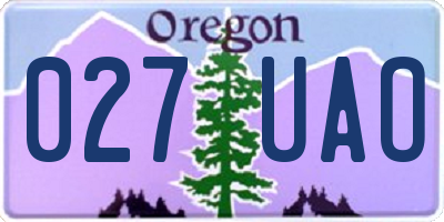 OR license plate 027UAO