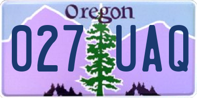 OR license plate 027UAQ