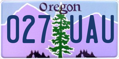 OR license plate 027UAU