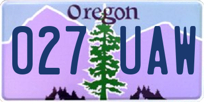 OR license plate 027UAW
