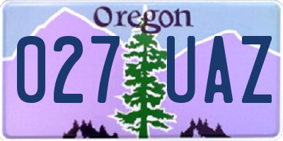 OR license plate 027UAZ