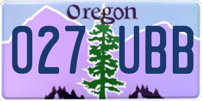OR license plate 027UBB