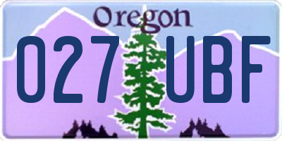 OR license plate 027UBF