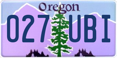 OR license plate 027UBI