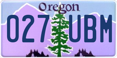 OR license plate 027UBM