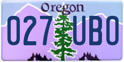 OR license plate 027UBO