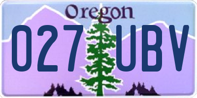 OR license plate 027UBV
