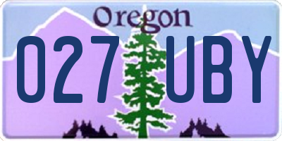 OR license plate 027UBY