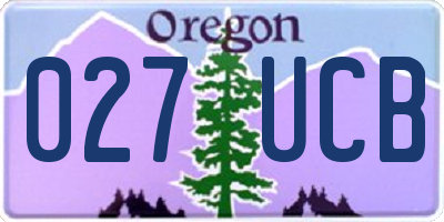 OR license plate 027UCB