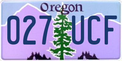 OR license plate 027UCF