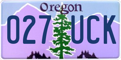 OR license plate 027UCK