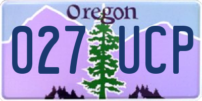 OR license plate 027UCP