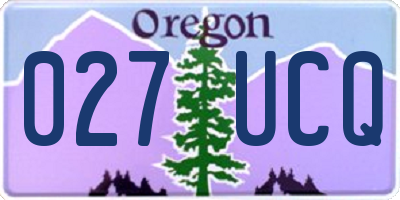 OR license plate 027UCQ