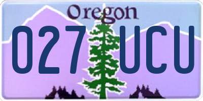 OR license plate 027UCU