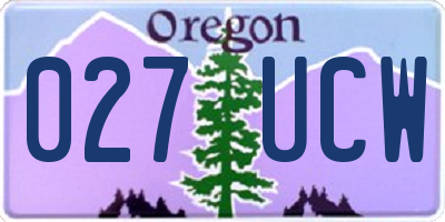 OR license plate 027UCW