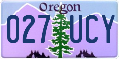 OR license plate 027UCY