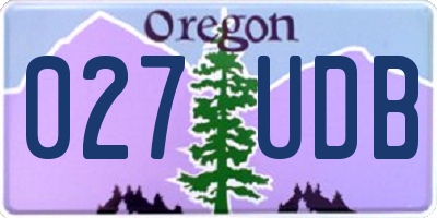 OR license plate 027UDB