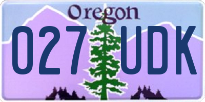 OR license plate 027UDK