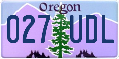 OR license plate 027UDL
