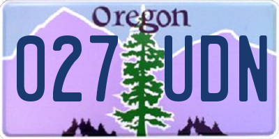 OR license plate 027UDN