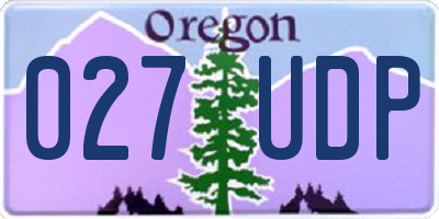 OR license plate 027UDP
