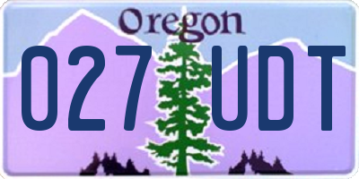 OR license plate 027UDT