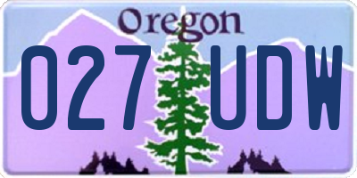 OR license plate 027UDW